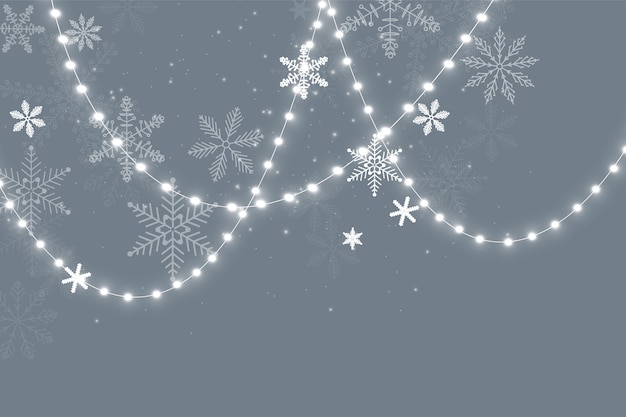 Christmas lights isolated on transparent background.