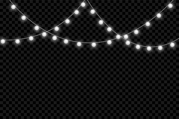 Christmas lights isolated on transparent background