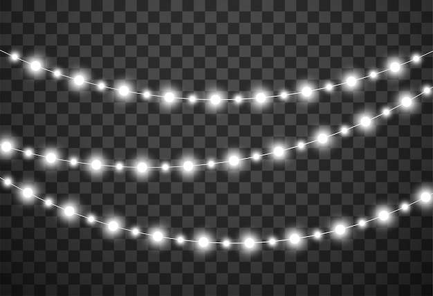 Christmas lights isolated on transparent 