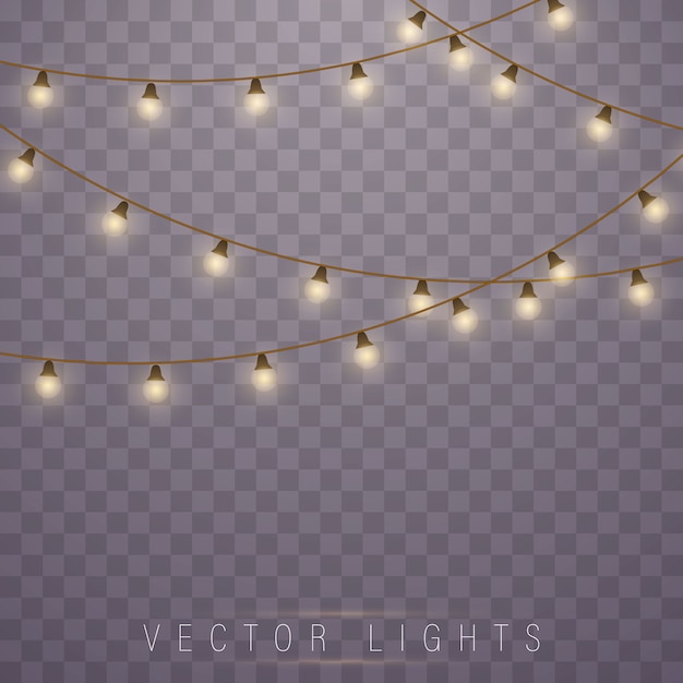 Christmas lights. led neon lamp. garlands decorations.