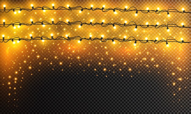 Vector christmas lights, light garland.