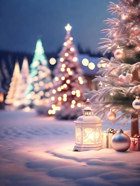 Vector christmas lights outdoor 3d editable wallpaper