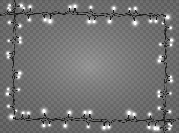 Vector christmas lights realistic design elements