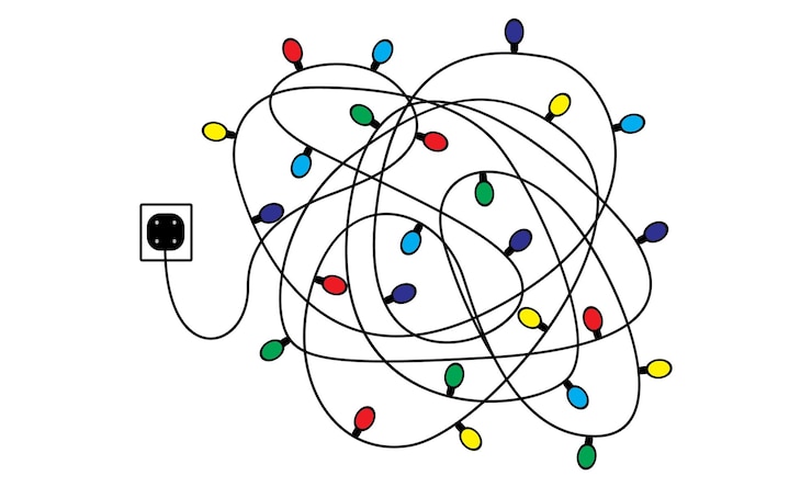 Vector christmas lights svg