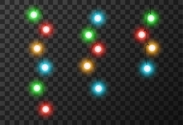 Christmas lights transparent background