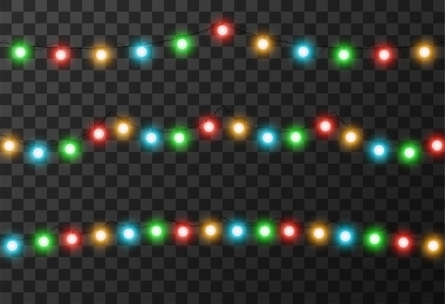 Christmas lights transparent background
