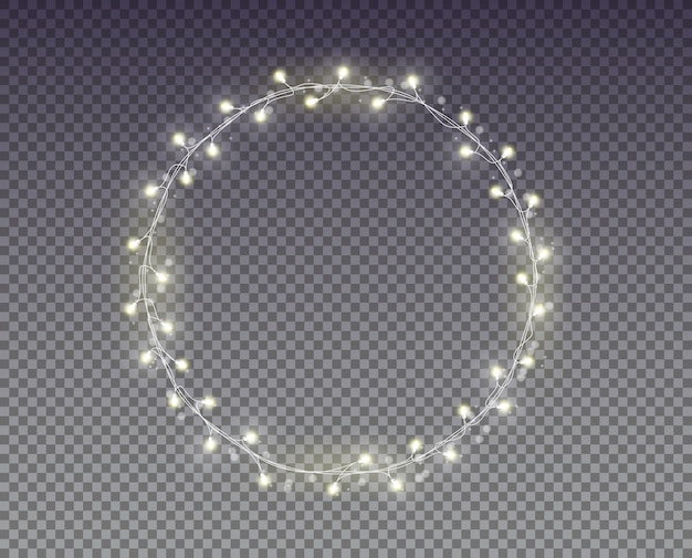 Christmas lights. White garland