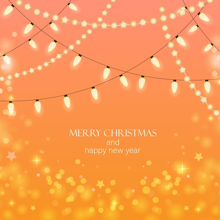 Vector christmas lights with bokeh effect vector illustration