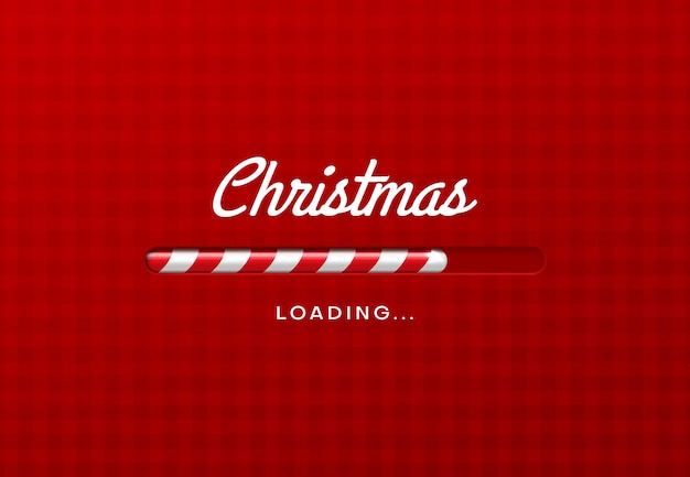 Christmas loading bar with candy cane Xmas load