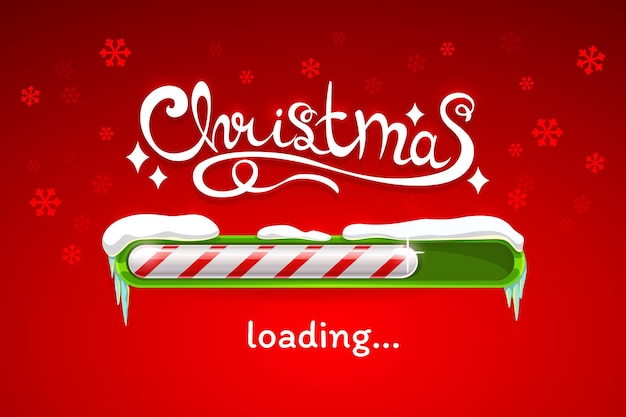 Christmas loading progress bar of xmas candy cane