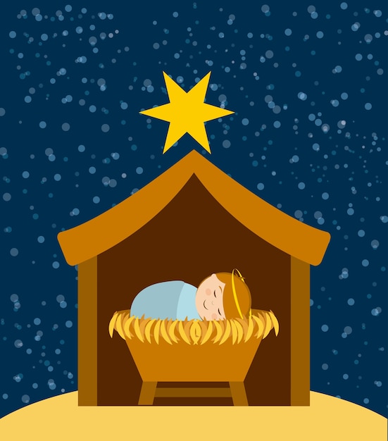 Christmas manger characters design, vector illustration eps10 graphic 