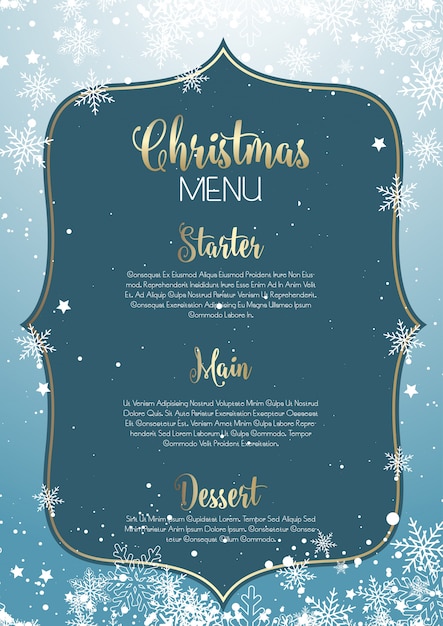 Vector christmas menu design