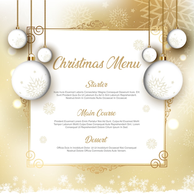 Design del menu di natale