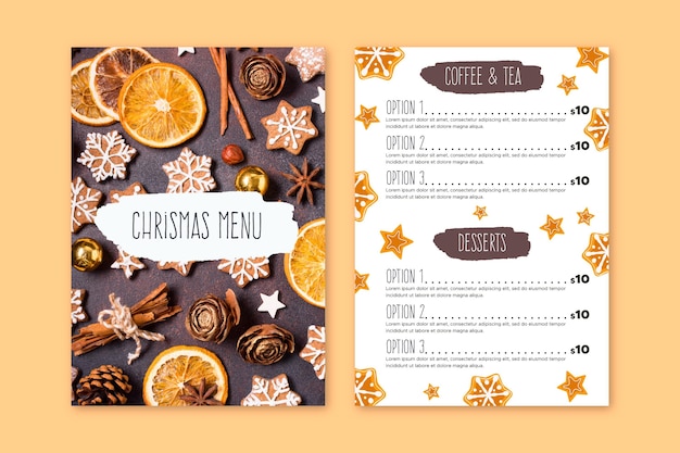 Vector christmas menu template