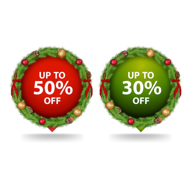 Christmas modern banner with 50% and 30% sale