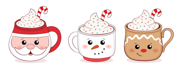 Christmas mug collection illustration