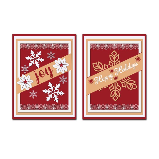 Christmas multilayer gift card bundle with christmas elements