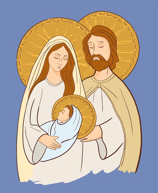 Christmas nativity scene, merry christmas, baby jesus in arms of mary