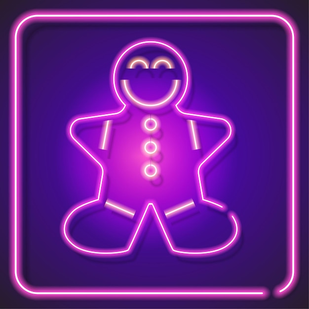 Vector christmas neon icon sign isolated square