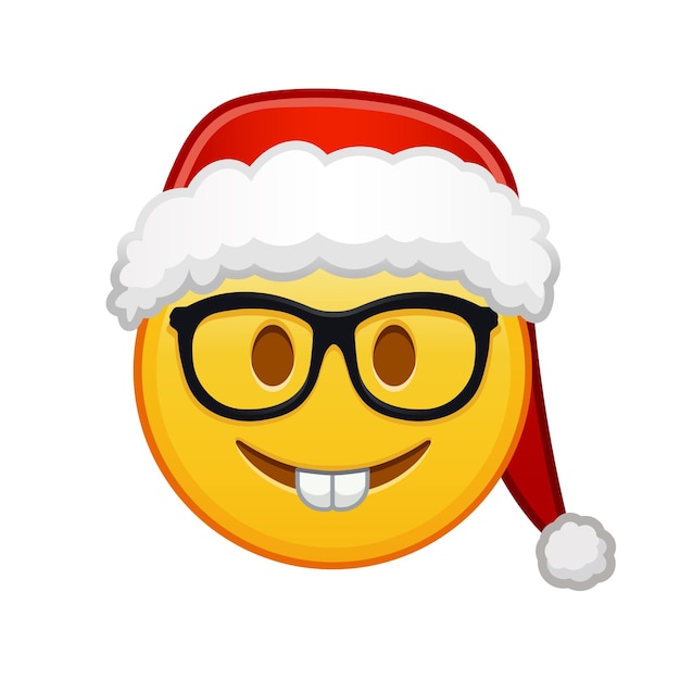 Christmas nerd face Large size of yellow emoji smile