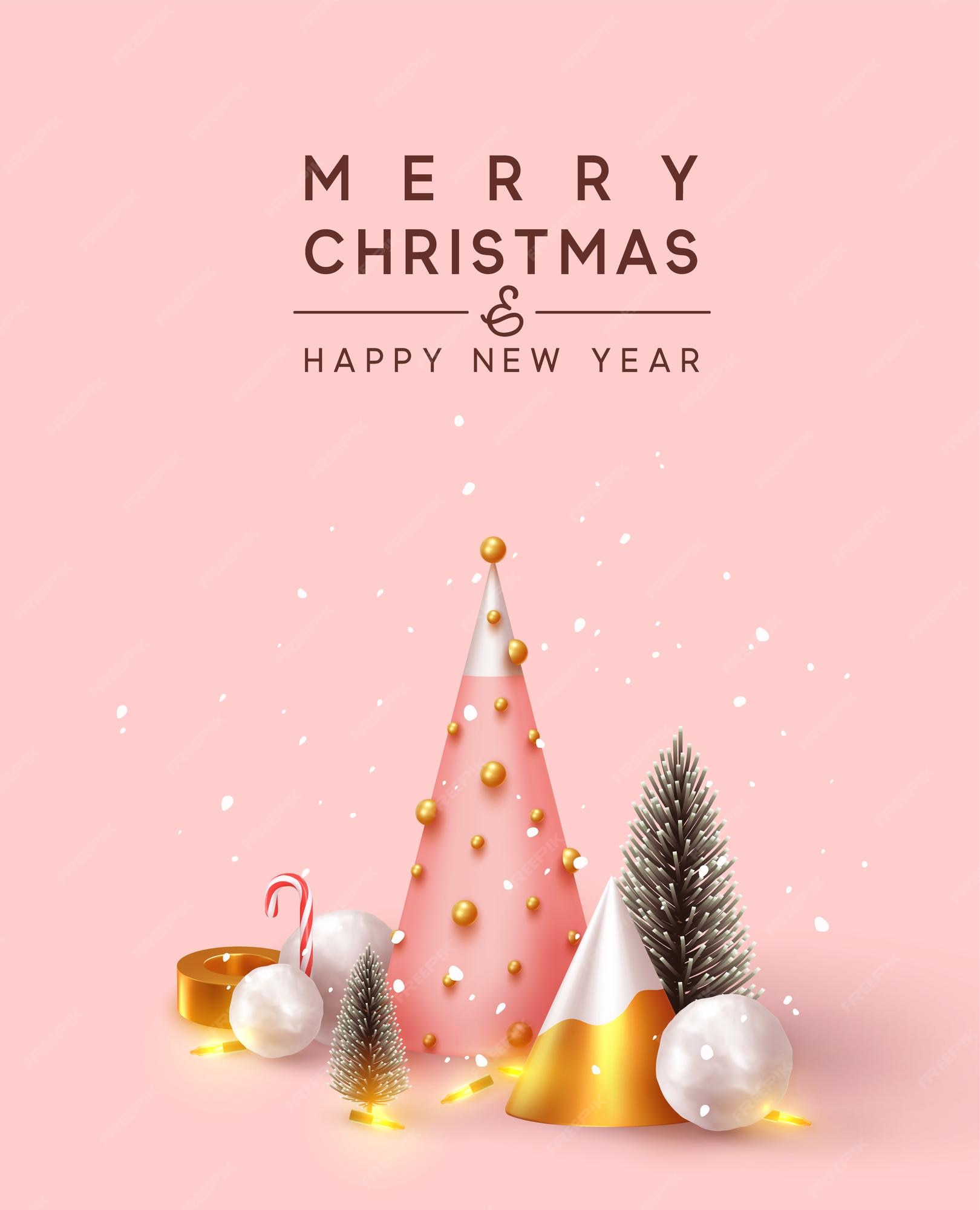 Premium Vector | Christmas and new year background. composition ...