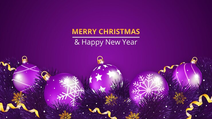 Christmas and New Year background with realistic fir tree branches and Christmas tree decorations. Vector illustration.