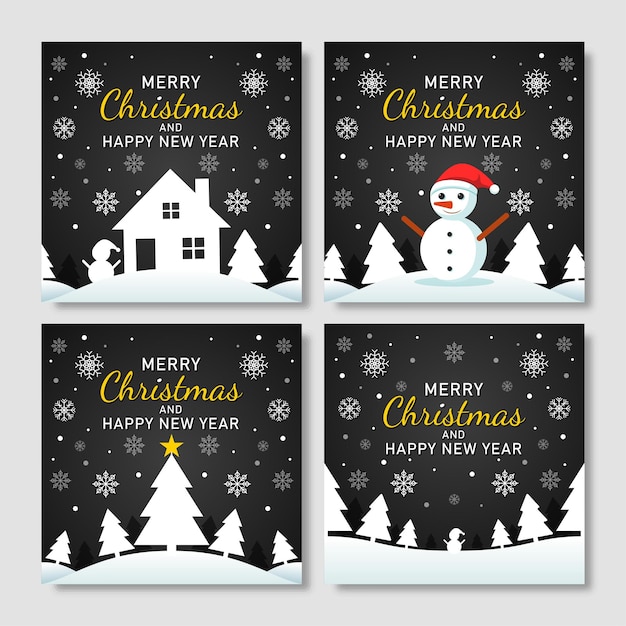Vector christmas and new year background with snowflakes