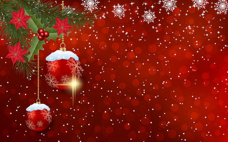 वेक्टर christmas and new year background with winter decor