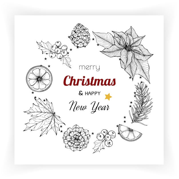 Vector christmas and new year backgrounds and greeting card.