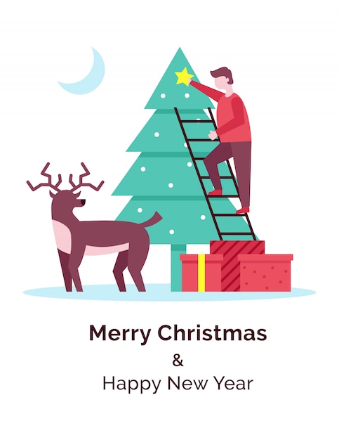 christmas and new year card design