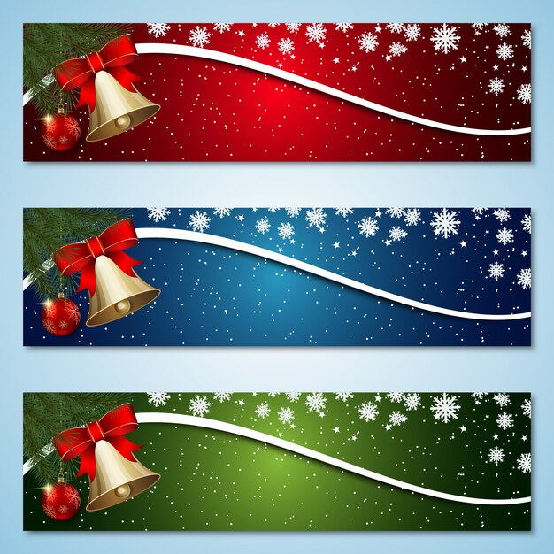 Premium Vector | Christmas and new year colorful banners