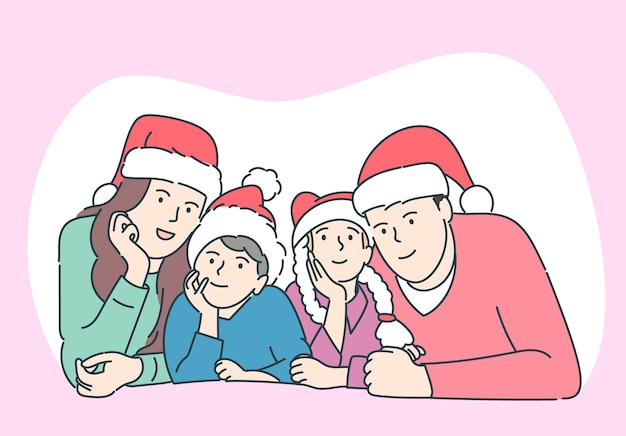 Christmas or new year concept. happy family greetings or celebration new year or christmas.