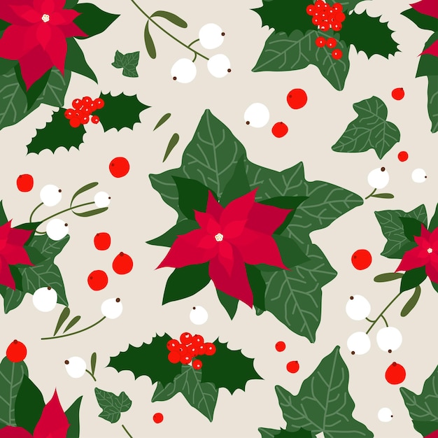 Christmas or New Year Fabric Textile Swatch or Wrapping Paper Seamless Pattern Background