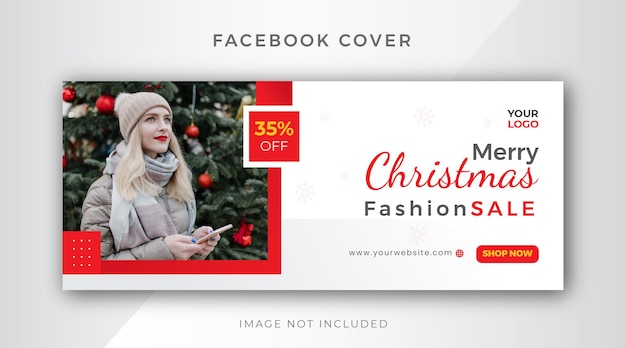 Natale capodanno moda copertina facebook time line template design