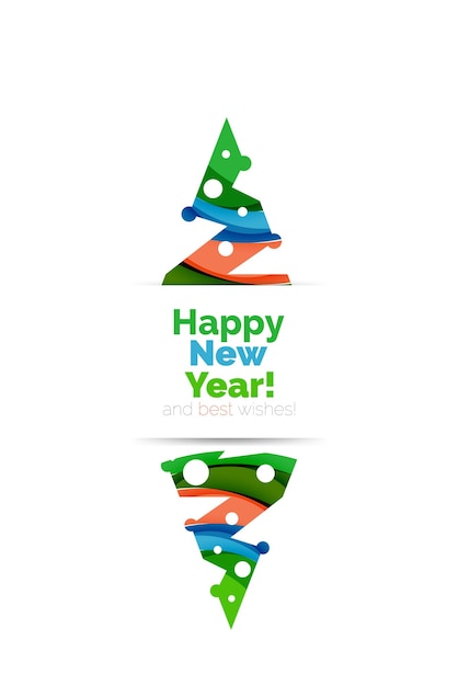 Vector christmas and new year geometric banner with text