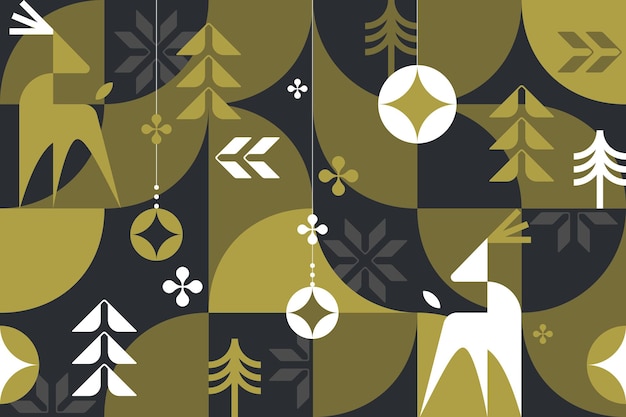 Christmas and new Year geometrical pattern