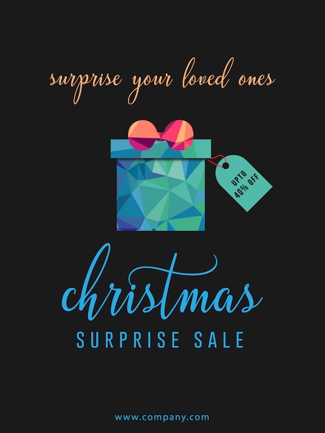 Christmas and new year gift sale banner flyer