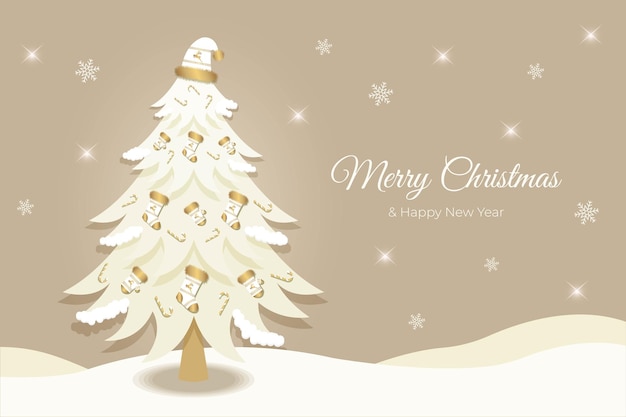 Christmas, New Year greeting card, invitation with christmas tree and toys.