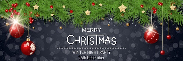 Christmas and New Year luxury banner vector design template