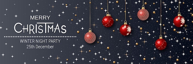 Christmas and New Year luxury banner vector design template