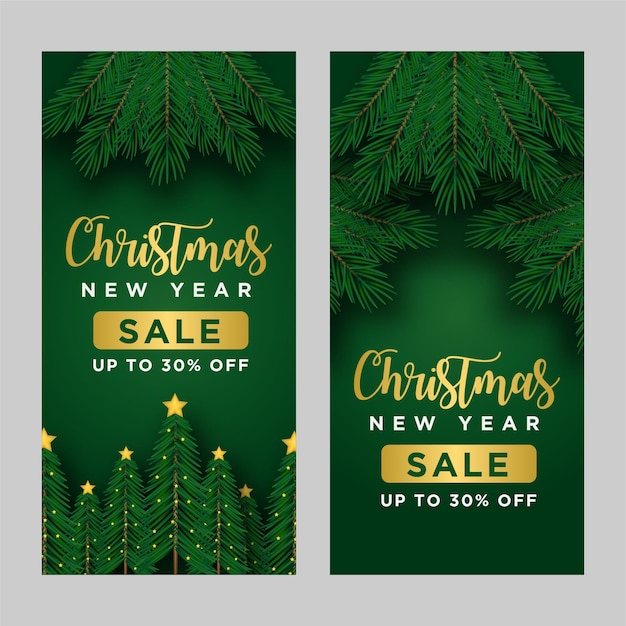 Christmas and new year mega sale banner design template