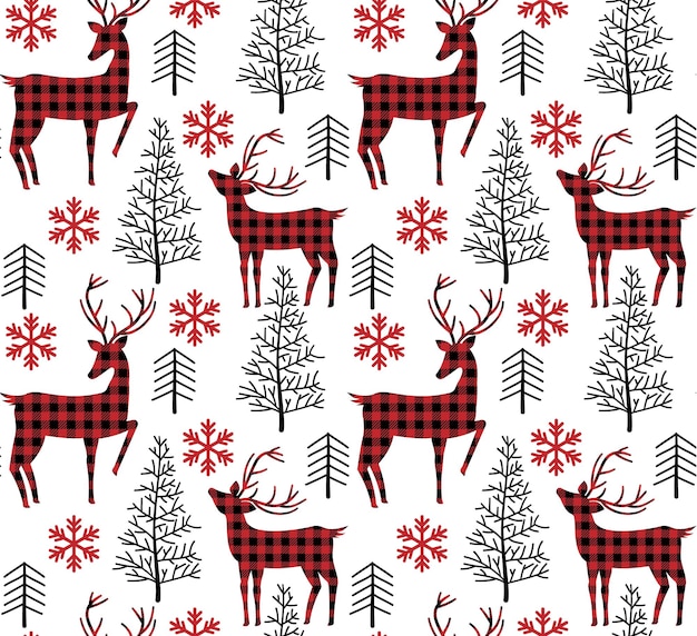 Vector christmas and new year pattern at buffalo plaid. festive background for design and print esp