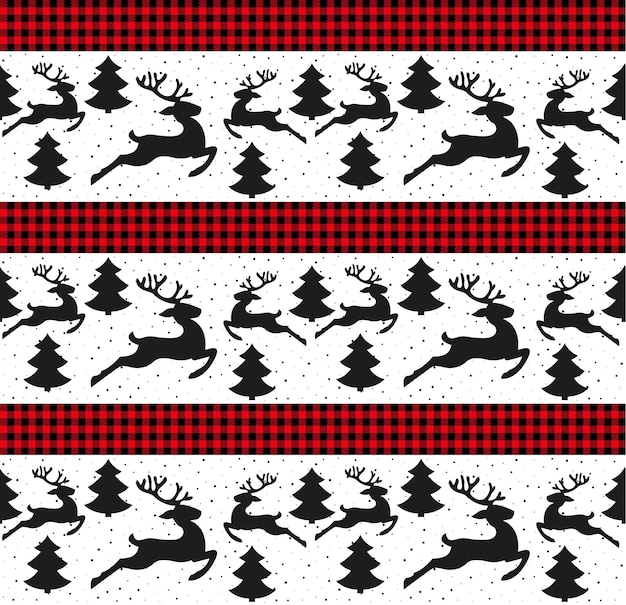 Christmas and new year pattern at buffalo plaid. festive background for design and print