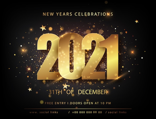 Christmas and new year posters set with 2021 numbers. winter holiday invitations