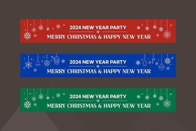 christmas and new year's party banners