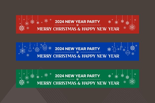 Vector christmas and new year's party banners