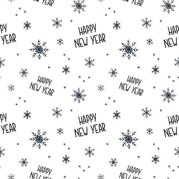 Christmas and New Year seamless pattern  Seamless background with snowflakes