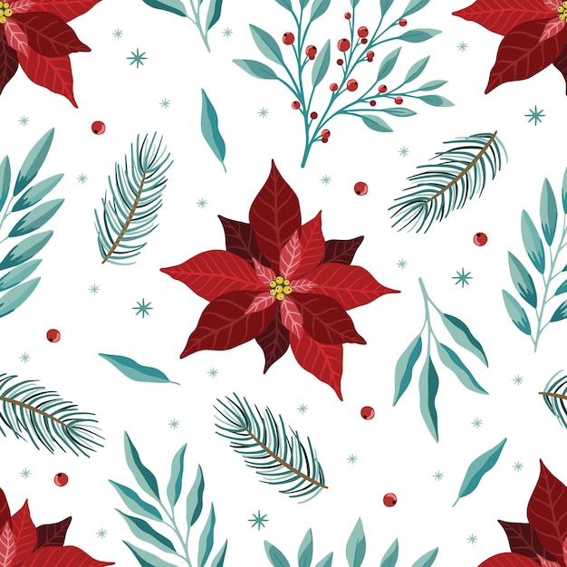 Christmas and new year seamless pattern, vector xmas background