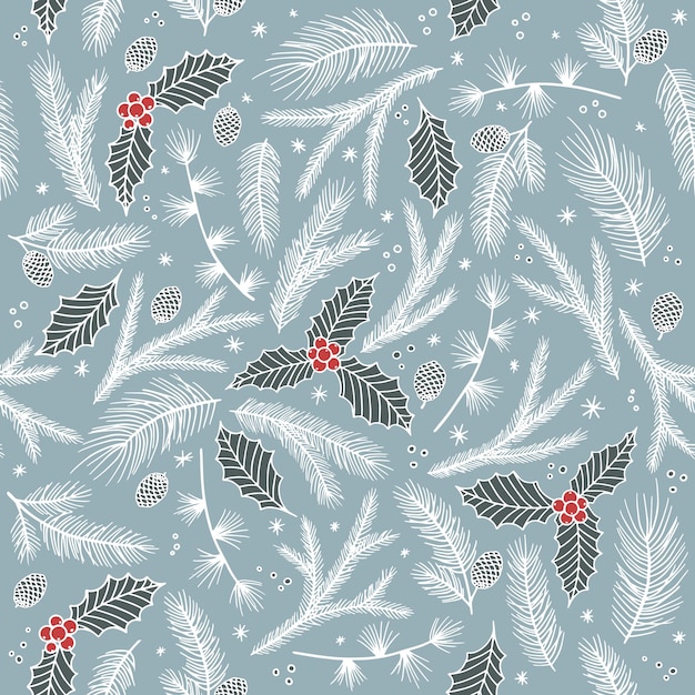 Vector christmas and new year seamless pattern, vector xmas background.