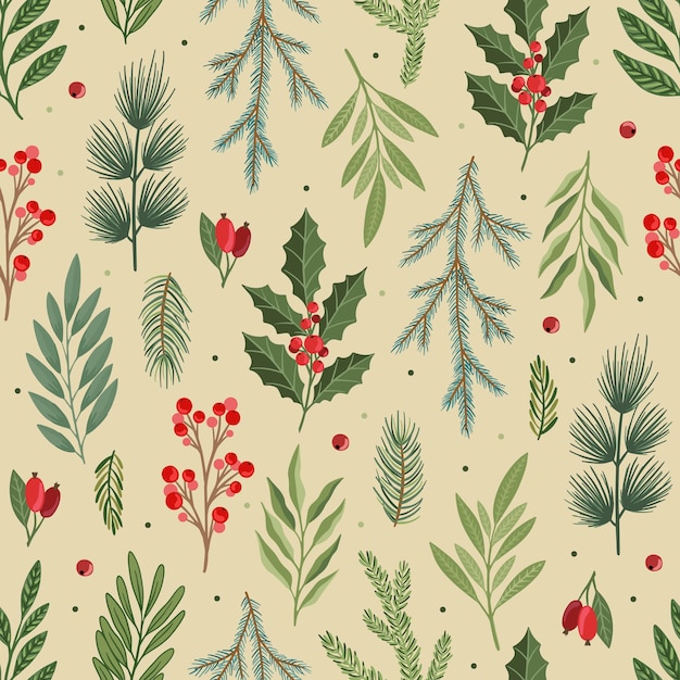 Vector christmas and new year seamless pattern, vector xmas background.